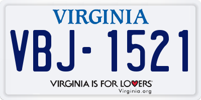 VA license plate VBJ1521