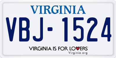 VA license plate VBJ1524