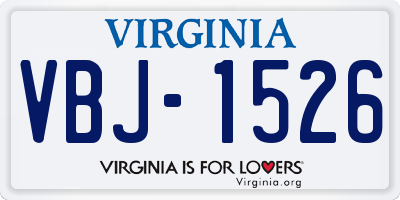 VA license plate VBJ1526