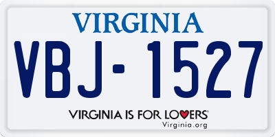 VA license plate VBJ1527