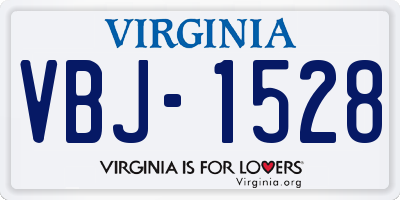 VA license plate VBJ1528