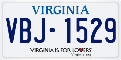 VA license plate VBJ1529