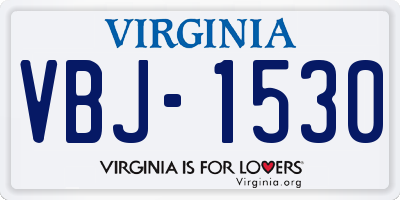 VA license plate VBJ1530