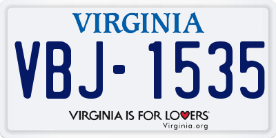 VA license plate VBJ1535