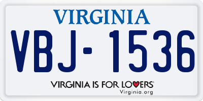 VA license plate VBJ1536