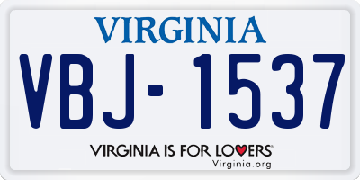 VA license plate VBJ1537