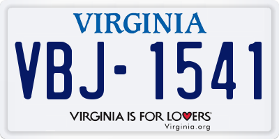 VA license plate VBJ1541