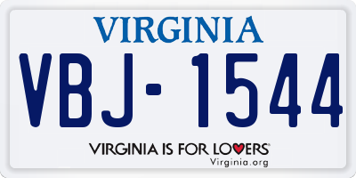 VA license plate VBJ1544