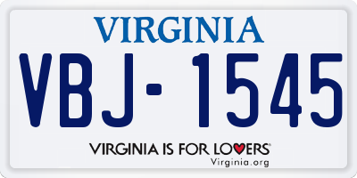 VA license plate VBJ1545