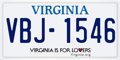 VA license plate VBJ1546