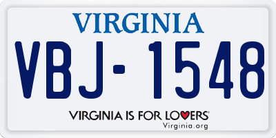 VA license plate VBJ1548