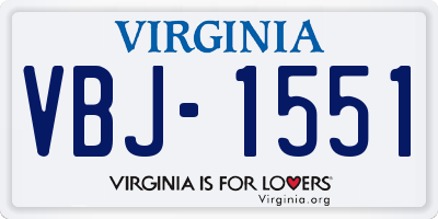 VA license plate VBJ1551