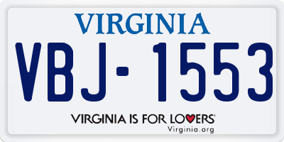 VA license plate VBJ1553