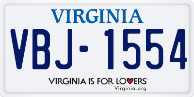 VA license plate VBJ1554