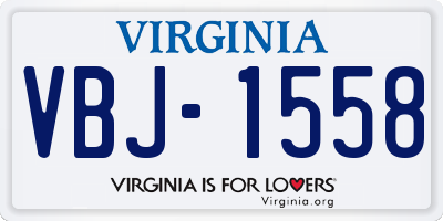 VA license plate VBJ1558