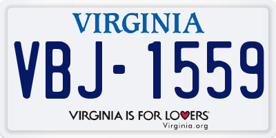 VA license plate VBJ1559