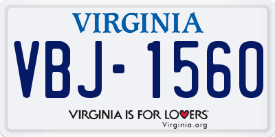 VA license plate VBJ1560