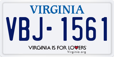 VA license plate VBJ1561