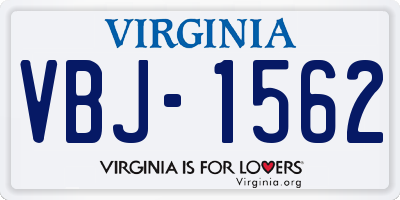 VA license plate VBJ1562