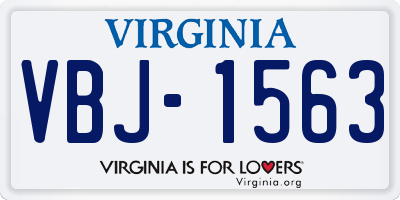 VA license plate VBJ1563