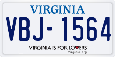VA license plate VBJ1564