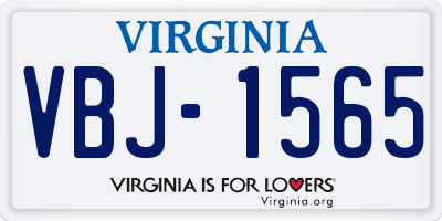 VA license plate VBJ1565