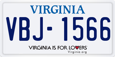 VA license plate VBJ1566