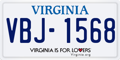 VA license plate VBJ1568