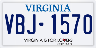 VA license plate VBJ1570