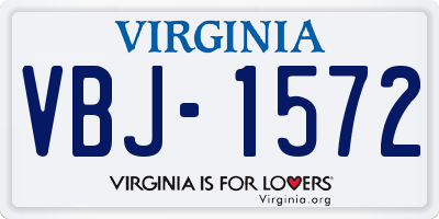 VA license plate VBJ1572