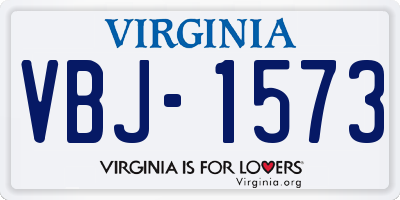 VA license plate VBJ1573