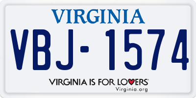 VA license plate VBJ1574