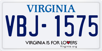 VA license plate VBJ1575