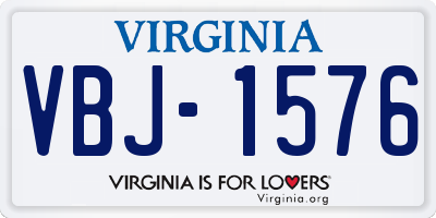 VA license plate VBJ1576