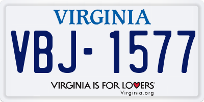 VA license plate VBJ1577
