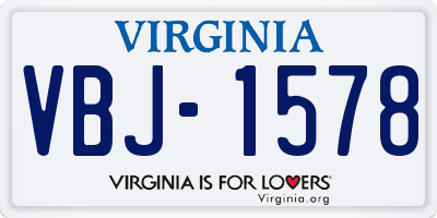 VA license plate VBJ1578
