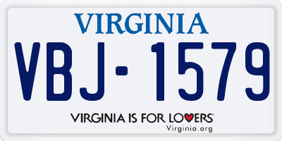 VA license plate VBJ1579