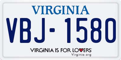 VA license plate VBJ1580