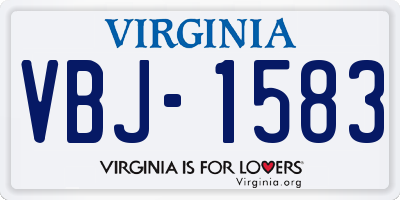 VA license plate VBJ1583