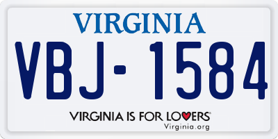 VA license plate VBJ1584