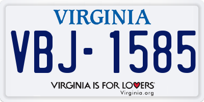 VA license plate VBJ1585