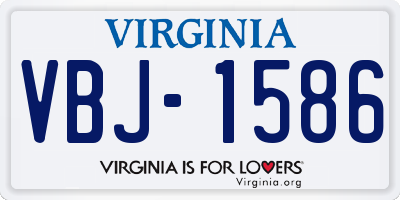 VA license plate VBJ1586