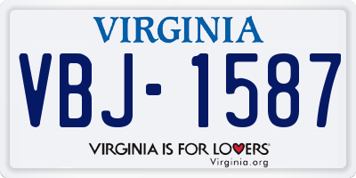 VA license plate VBJ1587
