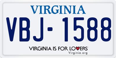 VA license plate VBJ1588