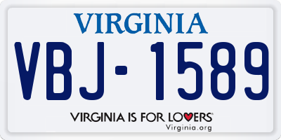 VA license plate VBJ1589
