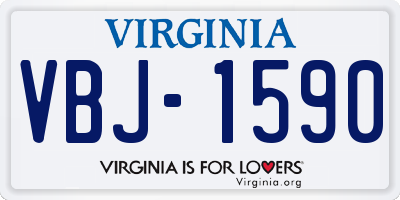 VA license plate VBJ1590