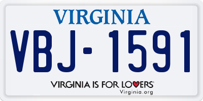 VA license plate VBJ1591
