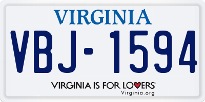 VA license plate VBJ1594