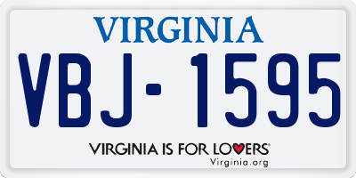 VA license plate VBJ1595