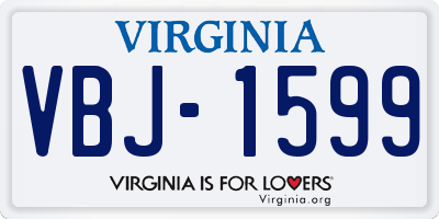 VA license plate VBJ1599